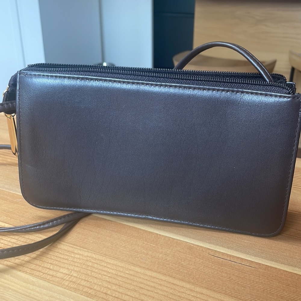 Leather Dark Chocolate brown bag crossbody- NOT BLACK! 🤎🤎🤎 - Picture 8 of 12